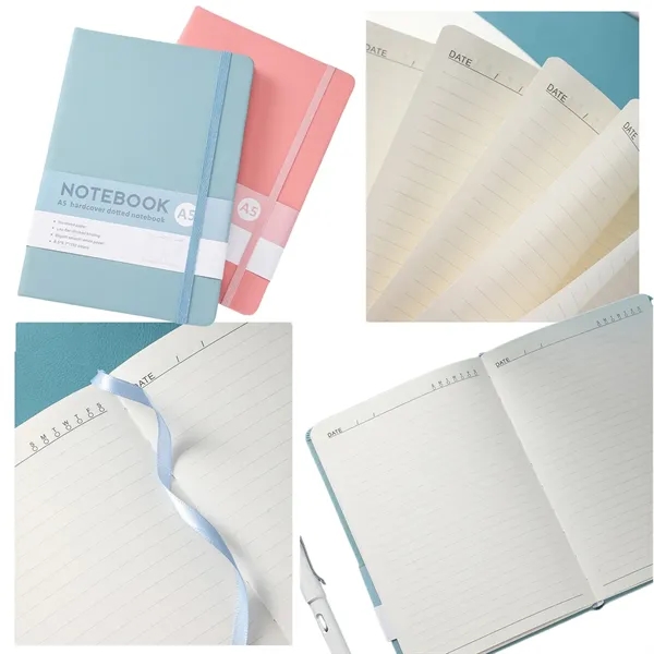 A5 size PU leather hardcover journal planner notebook with imprint... from ASI 37218 Athena Promo (tm)