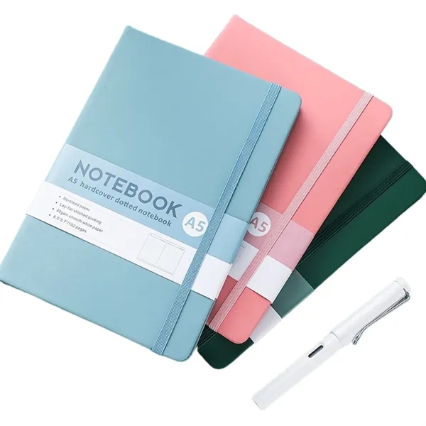 A5 size PU leather hardcover journal planner notebook with imprint... from ASI 37218 Athena Promo (tm)