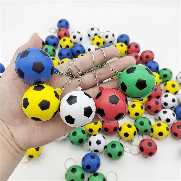 Mini Soccer Ball Stress Reliever on Keychain... from ASI 44900 NC Custom (CI/Lanco) / Lanco
