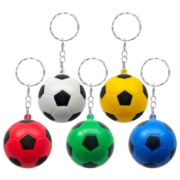 Mini Soccer Ball Stress Reliever on Keychain... from ASI 44900 NC Custom (CI/Lanco) / Lanco