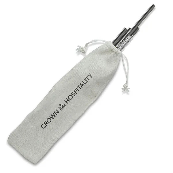 Silver Stainless Steel Straw Qty 4 Straws... from ASI 61966 HPG / Beacon Promotions