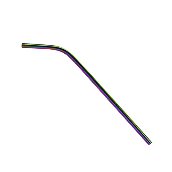 Black Blue And Rainbow Bent Stainless Steel Straw Qty 1 Straw... from ASI 61966 HPG / Beacon Promotions