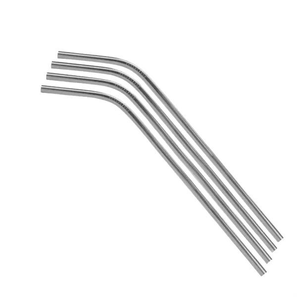 Silver Bent Stainless Steel Straws Qty 4 Straws... from ASI 61966 HPG / Beacon Promotions