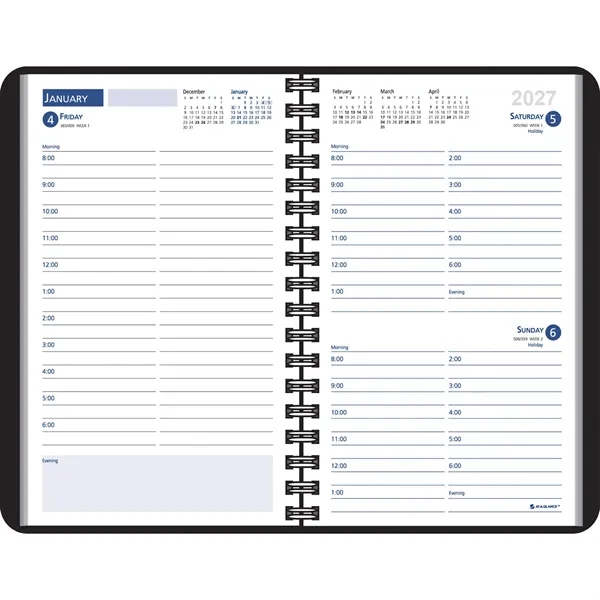 Daily planner with hourly appointment slots... from ASI 61966 HPG / Beacon Promotions HPG Gold