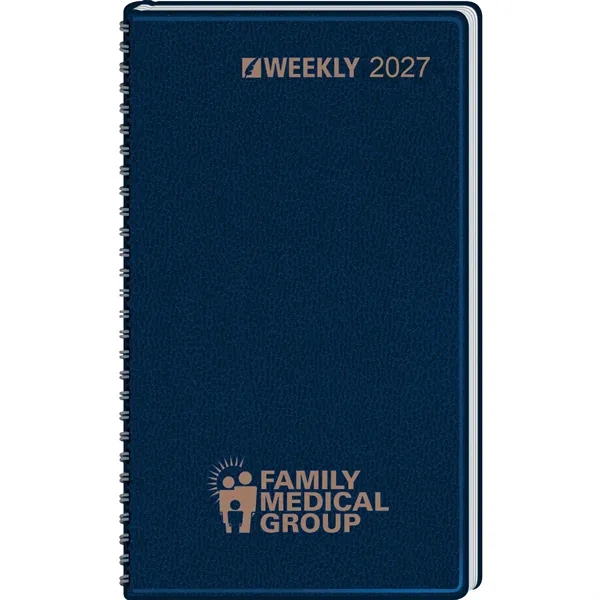 Weekly spread planner with a wired binding... from ASI 61966 HPG / Beacon Promotions HPG Gold
