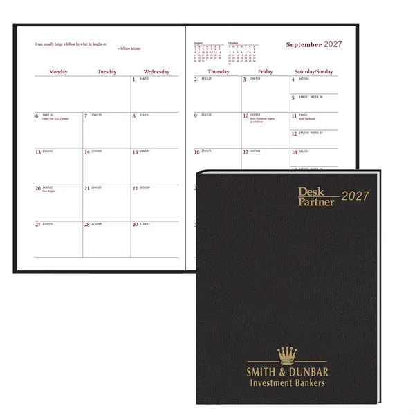 Monthly desk planner with mulitple reference resources... from ASI 61966 HPG / Beacon Promotions HPG Gold