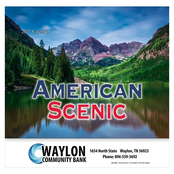 13 month scenic landscapes from around the United States calendar.... from ASI 61966 HPG / Beacon Promotions HPG Gold