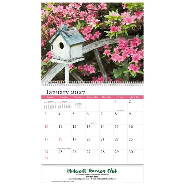 13 month flowers and gardens calendar.... from ASI 61966 HPG / Beacon Promotions HPG Gold
