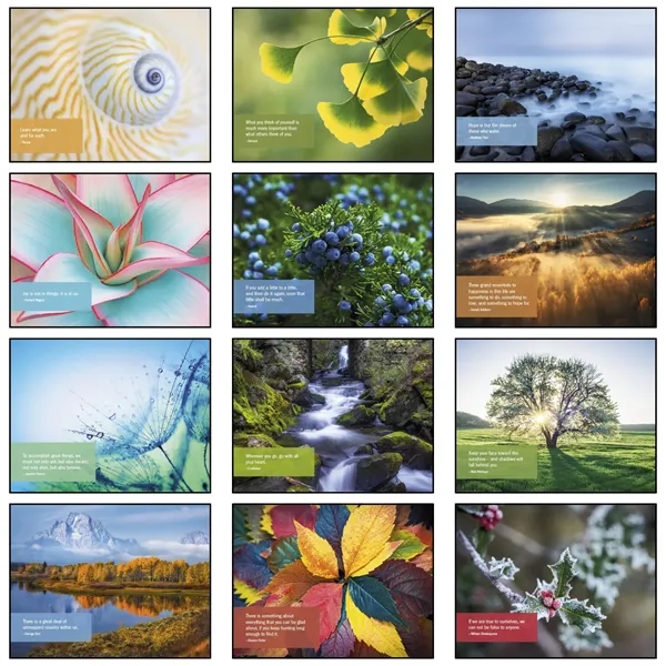 13 month nature with uplifting quotes calendar.... from ASI 61966 HPG / Beacon Promotions HPG Gold