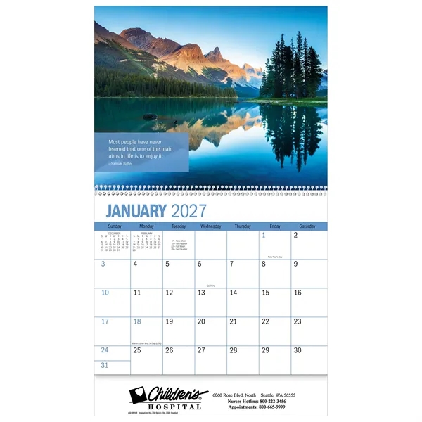 13 month nature with uplifting quotes calendar.... from ASI 61966 HPG / Beacon Promotions HPG Gold
