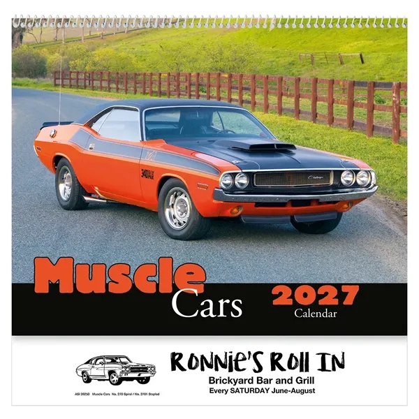 13 month real muscle cars calendars.... from ASI 61966 HPG / Beacon Promotions HPG Gold