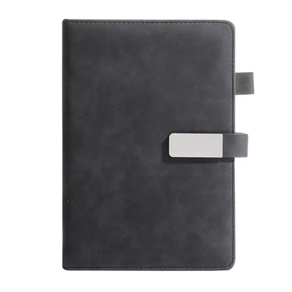 A5 size soft-feel skin-friendly leather cover notebook with pen holder with... from ASI 37218 Athena Promo (tm)