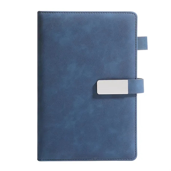 A5 size soft-feel skin-friendly leather cover notebook with pen holder with... from ASI 37218 Athena Promo (tm)