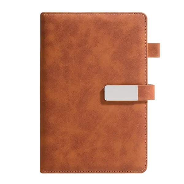 A5 size soft-feel skin-friendly leather cover notebook with pen holder with... from ASI 37218 Athena Promo (tm)