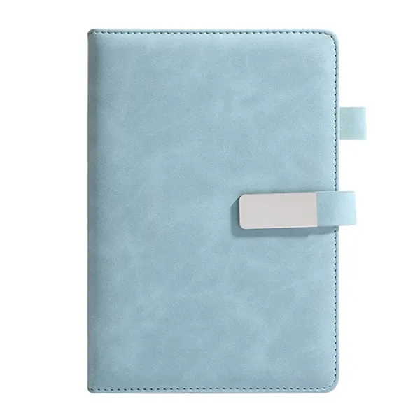 A5 size soft-feel skin-friendly leather cover notebook with pen holder with... from ASI 37218 Athena Promo (tm)