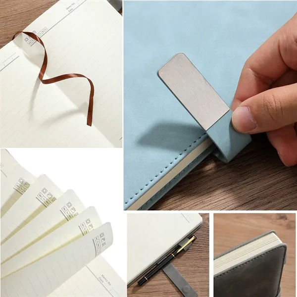 A5 size soft-feel skin-friendly leather cover notebook with pen holder with... from ASI 37218 Athena Promo (tm)