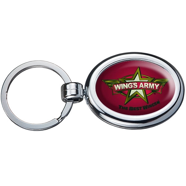 Chrome plated plastic keytag with two-sided four color process domed imprint... from ASI 43051 CPS / Keystone CPS CPS/Keystone
