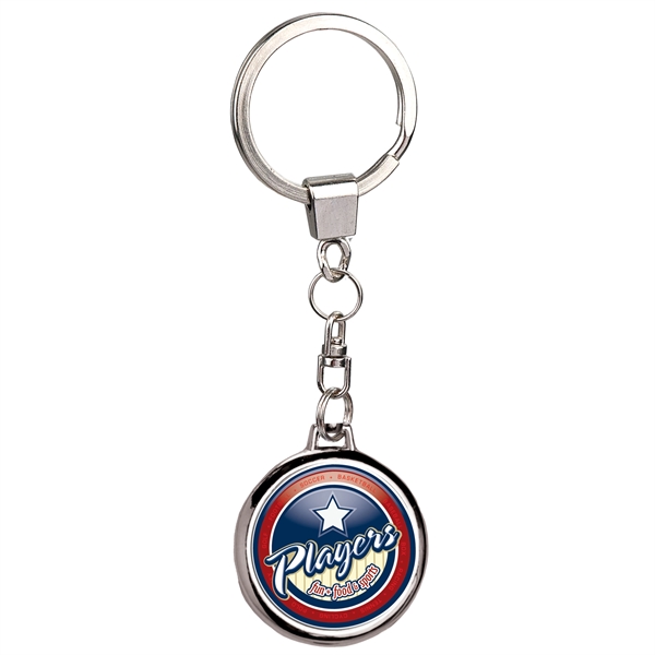 Chrome keytag with a four color process domed imprint on both... from ASI 43051 CPS / Keystone CPS CPS/Keystone