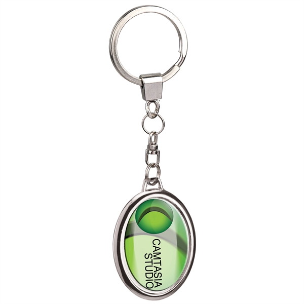 Chrome keytag with a four color process domed imprint on both... from ASI 43051 CPS / Keystone CPS CPS/Keystone
