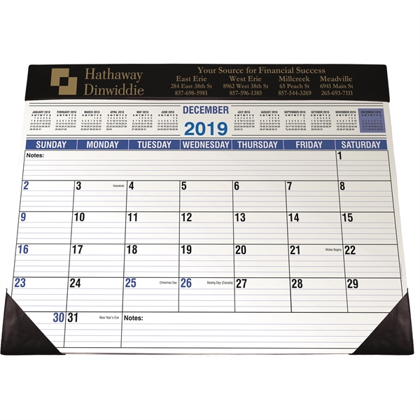 22" x 17" full size desk planner with a black vinyl... from ASI 43051 CPS / Keystone CPS CPS/Keystone