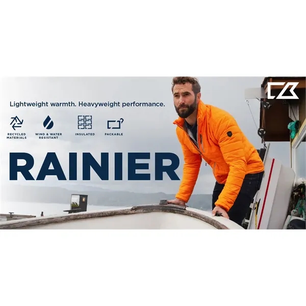 Men's jacket with a full-zip, down-alternative insulation, hood, and wind and... from ASI 47965 Cutter & Buck