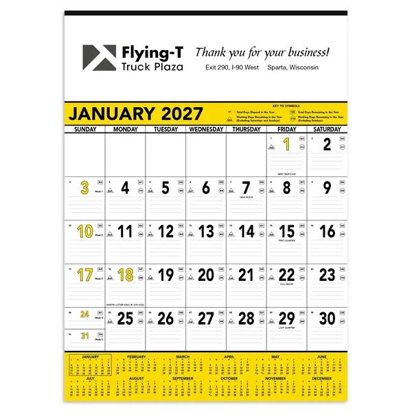 Triumph® Calendars Yellow & Black Contractor Memo... from ASI 40480 Koozie Group / Norwood Triumph Calendar