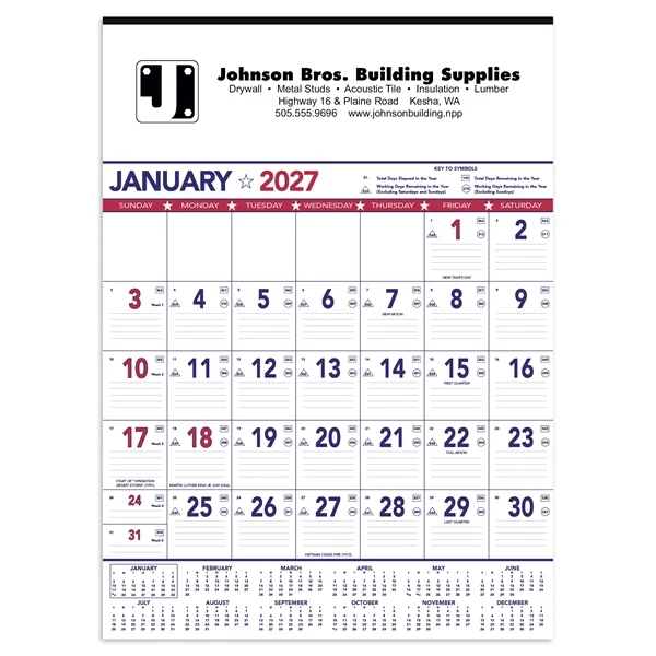 Triumph® Calendars Patriotic Contractor Memo... from ASI 40480 Koozie Group / Norwood Triumph Calendar
