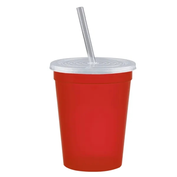 Molded in USA 16 oz. Stadium Cup with Lid & Straw... from ASI 40480 Koozie Group
