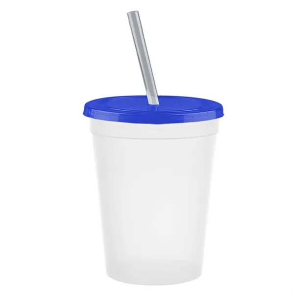 Molded in USA 16 oz. Stadium Cup with Lid & Straw... from ASI 40480 Koozie Group