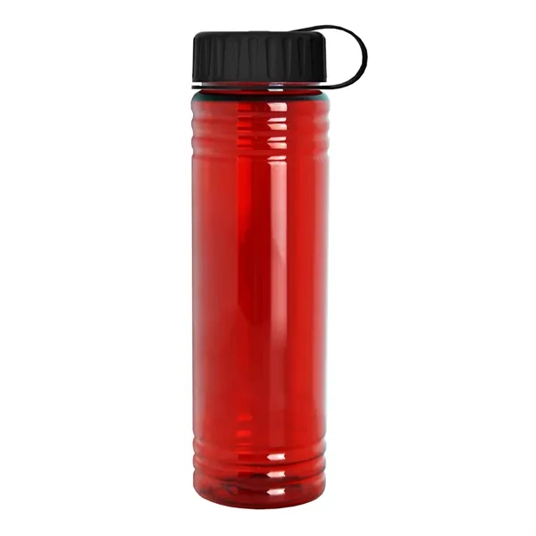 New Slim Cylinder Design 24 oz. Transparent Sport Bottles with Tethered... from ASI 40480 Koozie Group