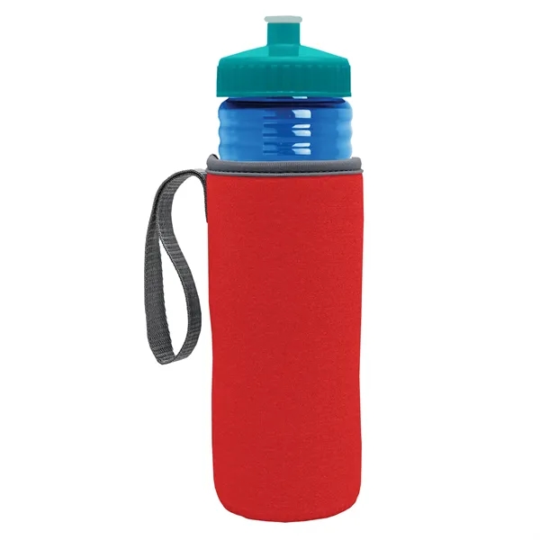 24 oz. Sports Bottle & Caddy - Push-Pull Lid... from ASI 40480 Koozie Group