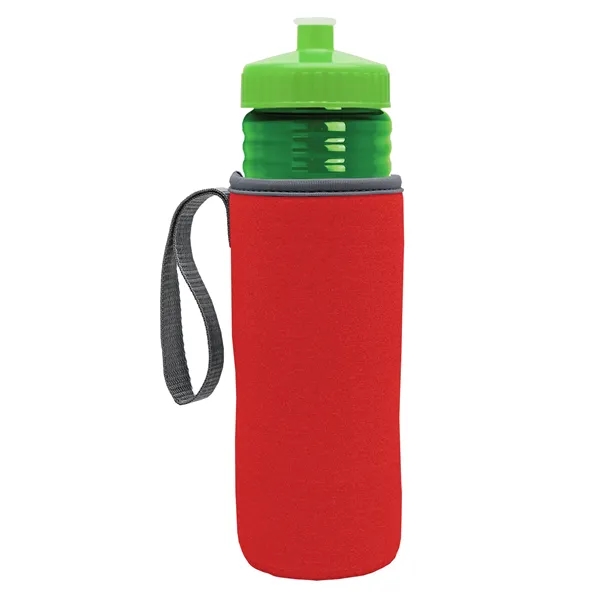 24 oz. Sports Bottle & Caddy - Push-Pull Lid... from ASI 40480 Koozie Group