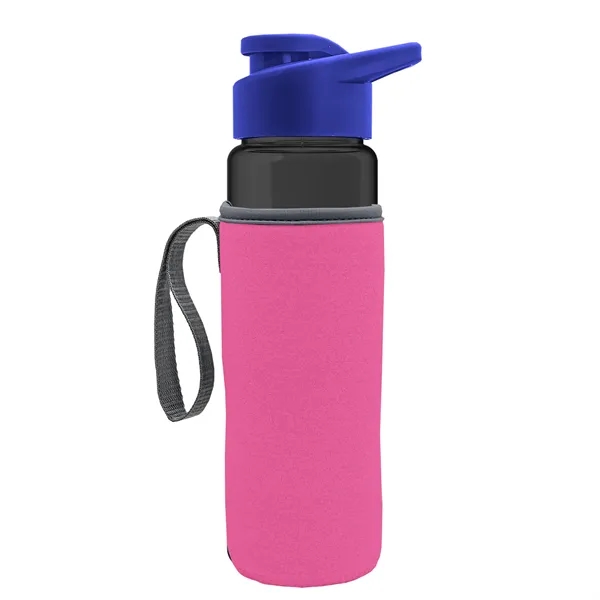 24 oz. Transparent Sports bottle with drink-thru lid  & Caddy... from ASI 40480 Koozie Group