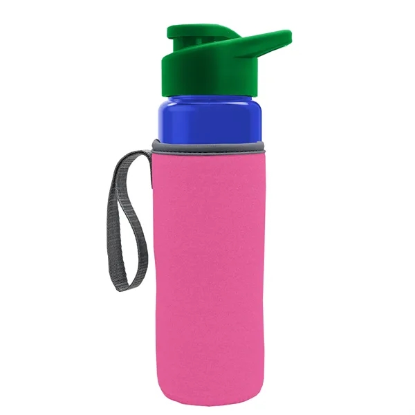 24 oz. Transparent Sports bottle with drink-thru lid  & Caddy... from ASI 40480 Koozie Group