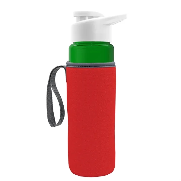 24 oz. Transparent Sports bottle with drink-thru lid  & Caddy... from ASI 40480 Koozie Group