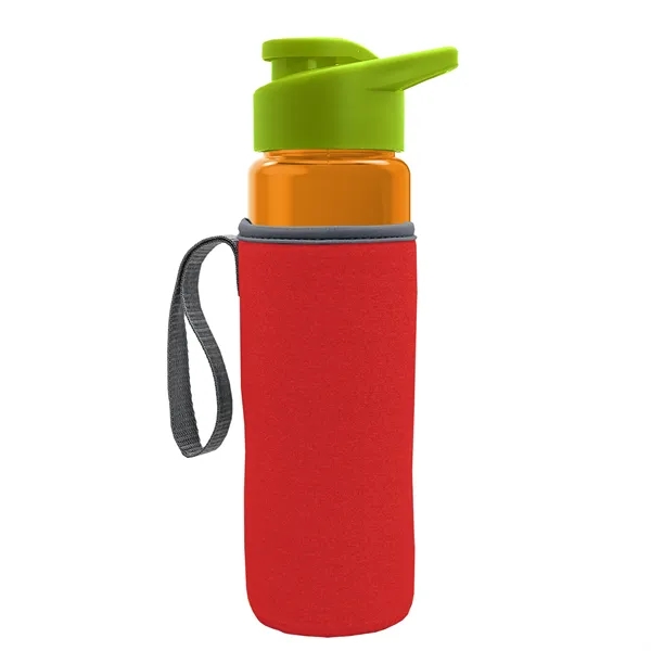 24 oz. Transparent Sports bottle with drink-thru lid  & Caddy... from ASI 40480 Koozie Group
