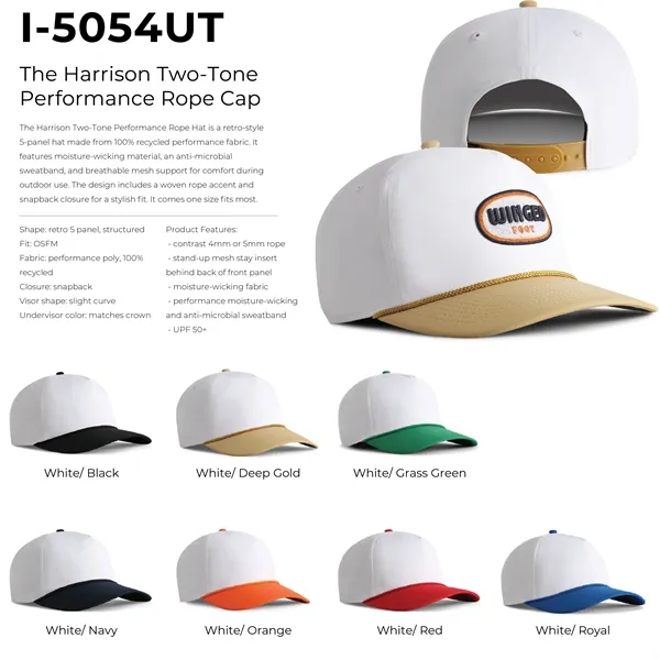 Imperial 5054UT 5-Panel The Harrison Two-Tone Rope Cap with leatherette patch... from ASI 74601 Calico