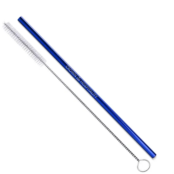 Black, Blue And Rainbow Stainless Steel Straw Qty 1 Straw... from ASI 61966 HPG / Beacon Promotions
