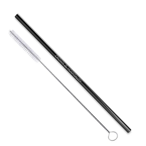 Black, Blue And Rainbow Stainless Steel Straw Qty 1 Straw... from ASI 61966 HPG / Beacon Promotions