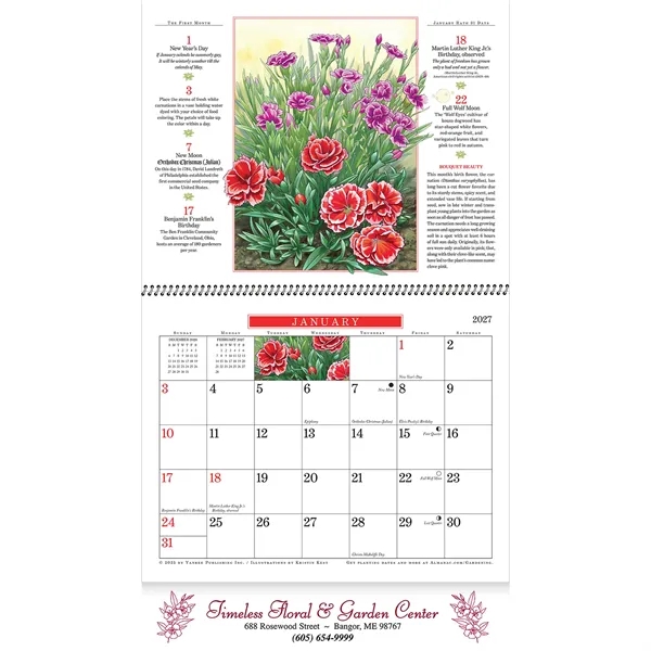 13 month spiral bound wall calendar that helps to plan the... from ASI 61966 HPG / Beacon Promotions HPG Gold