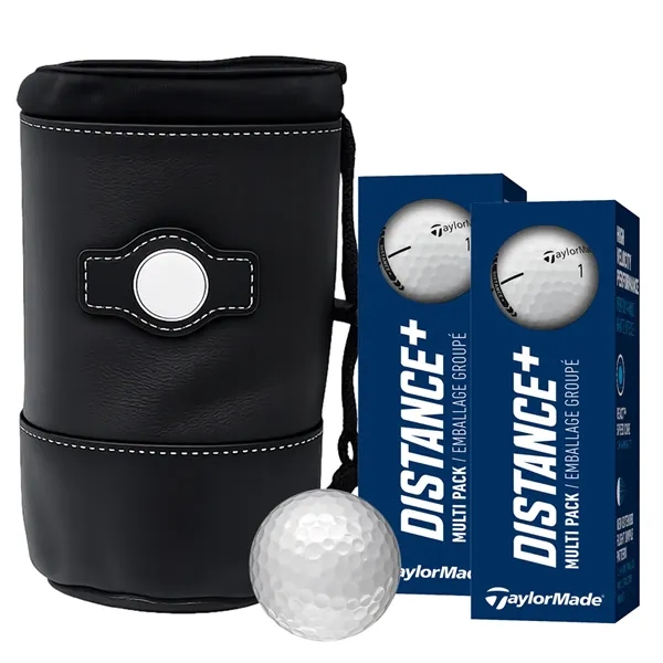 Drawstring pouch shag bag with six Taylormade Distance + golf balls.... from ASI 38120 Ball Pro / Diversified Quality Kitchenware