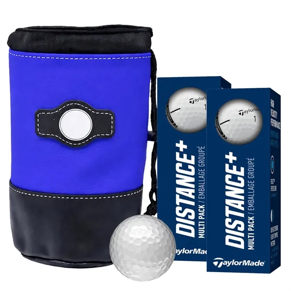 Drawstring pouch shag bag with six Taylormade Distance + golf balls.... from ASI 38120 Ball Pro / Diversified Quality Kitchenware