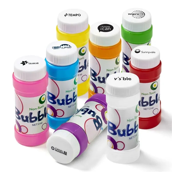 2 oz. bottle of bubbles with an imprint on the cap.... from ASI 63549 Jornik Manufacturing Corp / Jornik