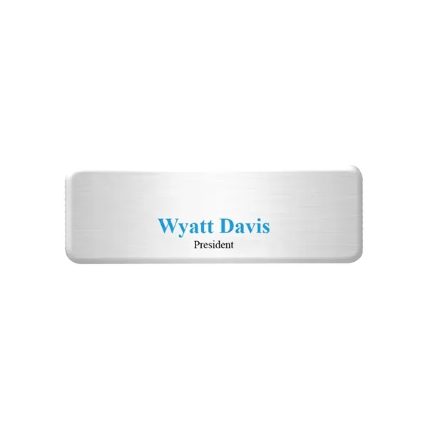Metal aluminum name badge with pinback, up to 3" square.... from ASI 61966 HPG / Beacon Promotions HPG Gold