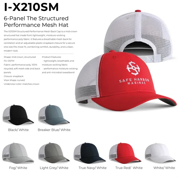Imperial X210SM 6-Panel The Structured Performance Mesh Hat with leatherette patch... from ASI 74601 Calico