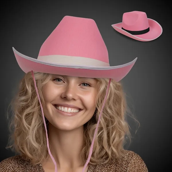 Pink Cowboy Hat with Band... from ASI 42016 Brighter Promotions Inc