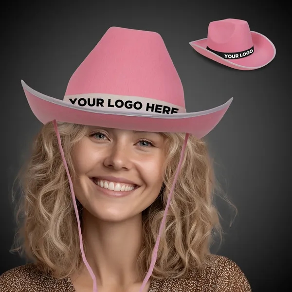 Pink Cowboy Hat with Band... from ASI 42016 Brighter Promotions Inc