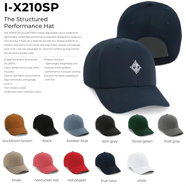 Imperial X210SP 6-Panel The Structured Performance Adjustable Cap with leatherette patch... from ASI 74601 Calico