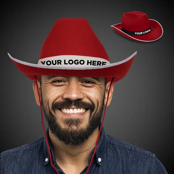 Red Cowboy Hat with Band... from ASI 42016 Brighter Promotions Inc