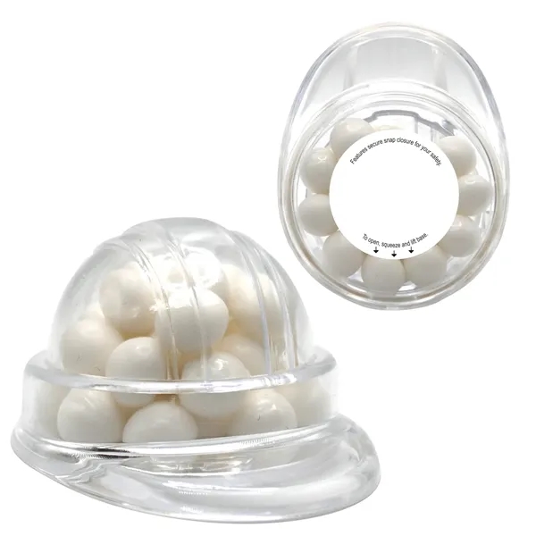 White Mints inside a hard-hat shaped container... from ASI 71685 Midnite Snax®